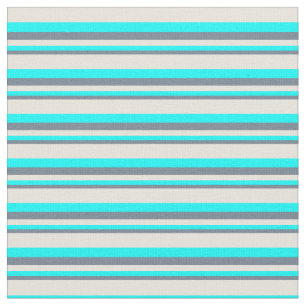 Schiefergraue, Aqua und beige farbige Streifen Stoff