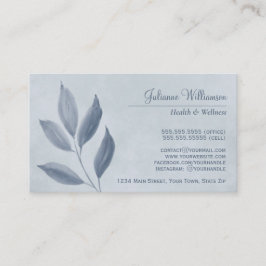 Schiefergraue Blätter auf Dusty Blue Elegant Femin Visitenkarte
