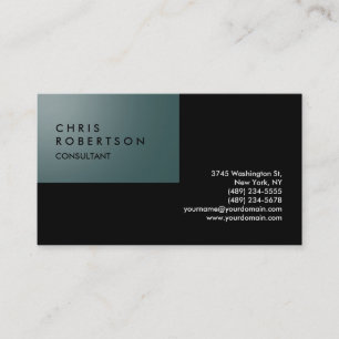 Schiefergraue schwarz Chic Creative Business Card Visitenkarte