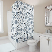 Schiefergraue schwarze Polka-Punkte Duschvorhang (Beispiel)