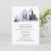 Schiefergraue Tannenwälder Bergchic Einladung (Stehend Vorderseite)