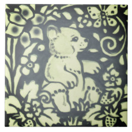 Schiefergrauer Bärenkub Flora Wald Natur Fliese