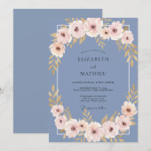 Schieferrosenhochzeit Einladung (Vorne/Hinten)