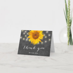 Schiefertafel-Sonnenblume & Lichterkette Danke