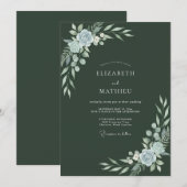 Schieferwald-Blatt-Hochzeit Einladung (Vorne/Hinten)