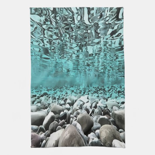 Schieferwasser Kunst und Kunst der Ägäis Geschirrtuch (Vertikal)