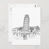 Schieftturm von Pisa Postkarte (Vorne/Hinten)
