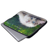 Schielaugen-Katze Laptopschutzhülle (Vorne Knopf)