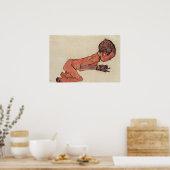 Schiele - 1910 Gezeichnet Neugeborene mit Legs Poster (Küche)