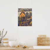 Schiele - Die alte Stadt (Tote Stadt) 1912 Poster (Küche)