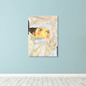 Schiele - Die Schwester des Künstlers, Porträtmale Leinwanddruck (Insitu (Holzboden))