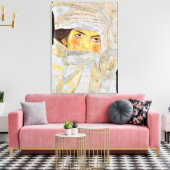 Schiele - Die Schwester des Künstlers, Porträtmale Leinwanddruck (Insitu (Wohnzimmer))