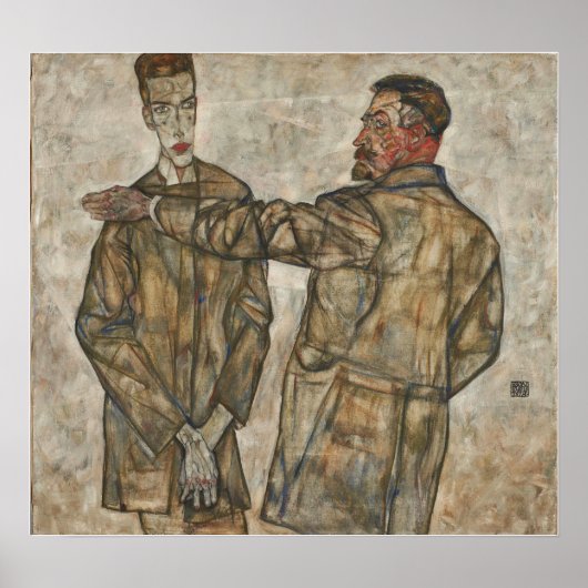 Schiele - Doppelportrait, Heinrich und Otto Bene.. Poster (Vorne)