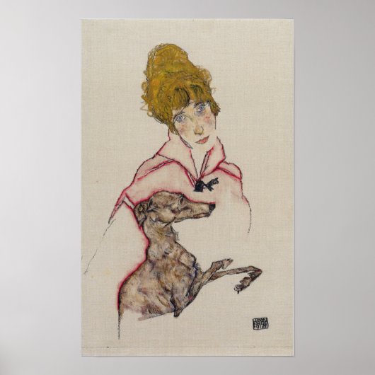 Schiele - Edith with Greyhound 1915 Poster (Vorne)