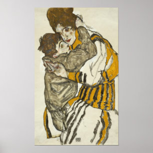 Schiele - Ehefrau mit ihrem kleinen Neffen Poster