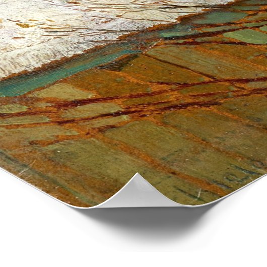 Schiele - Ferienhäuser im Winter (Aussicht aus dem Poster (Ecke)