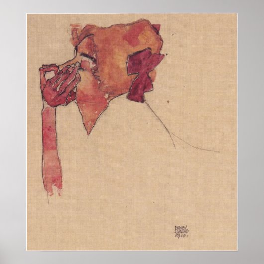 Schiele - Gerti mit Haarmesh 1910 Poster (Vorne)