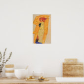 Schiele - Gerti vor Ocher Drapery 1910 Poster (Küche)