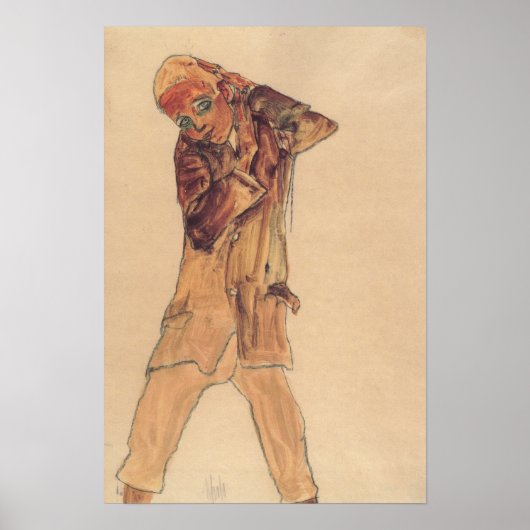 Schiele - Junge mit langem Rock 1910 Poster (Vorne)