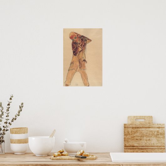 Schiele - Junge mit langem Rock 1910 Poster (Küche)