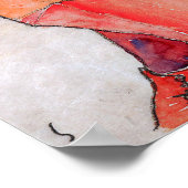 Schiele - Knetfrau in orange-rotem Kleid Poster (Ecke)