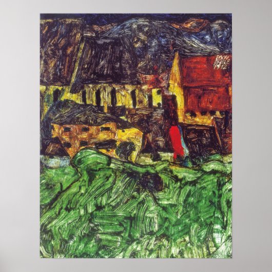 Schiele - Krumau (St. Veit Church with Houses) 191 Poster (Vorne)