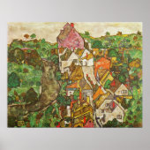 Schiele - Landschaft von Krumau Poster (Vorne)