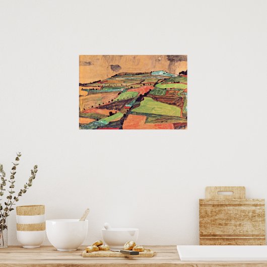 Schiele - Landschaft vor Ort 1910 Poster (Küche)