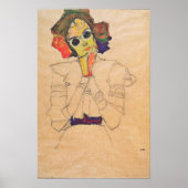 Schiele - Mädchen mit Sonnenbrille 1910 Poster (Vorne)