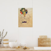 Schiele - Mädchen mit Sonnenbrille 1910 Poster (Küche)