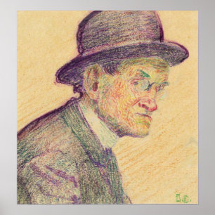 Schiele - Mann mit Bowlerhut 1910 Poster