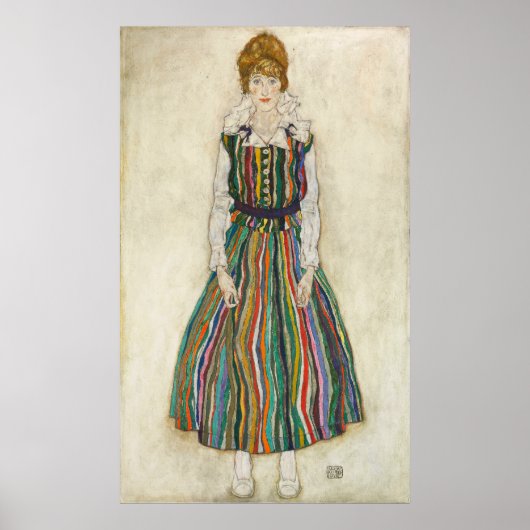 Schiele - Portrait of Edith (Ehefrau des Künstlers Poster (Vorne)