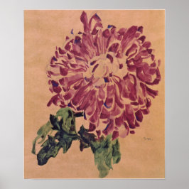 Schiele - Rotes Chrysanthemum 1910 Poster