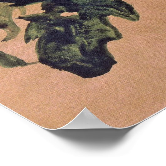 Schiele - Rotes Chrysanthemum 1910 Poster (Ecke)