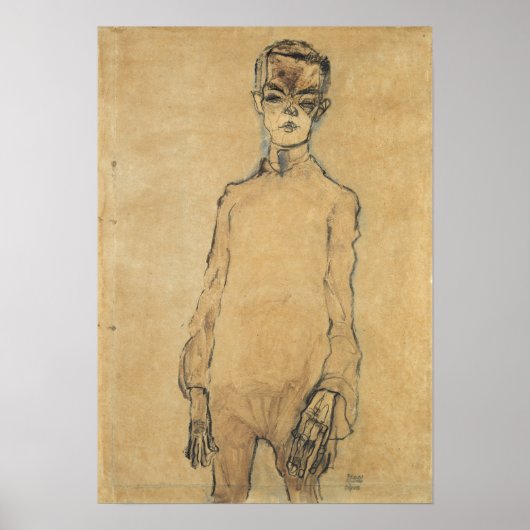 Schiele - Selbstportrait 1910 Poster (Vorne)