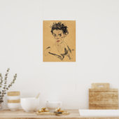 Schiele - Selbstportrait 1912 Poster (Küche)