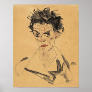 Schiele - Selbstportrait 1912 Poster