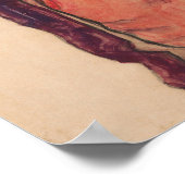 Schiele - Selbstportrait-Grimacing Poster (Ecke)