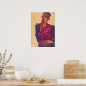 Schiele - Selbstportrait mit reduzierter Augenlidf Poster (Küche)