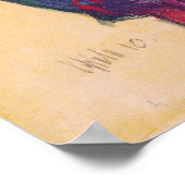 Schiele - Selbstportrait mit reduzierter Augenlidf Poster (Ecke)