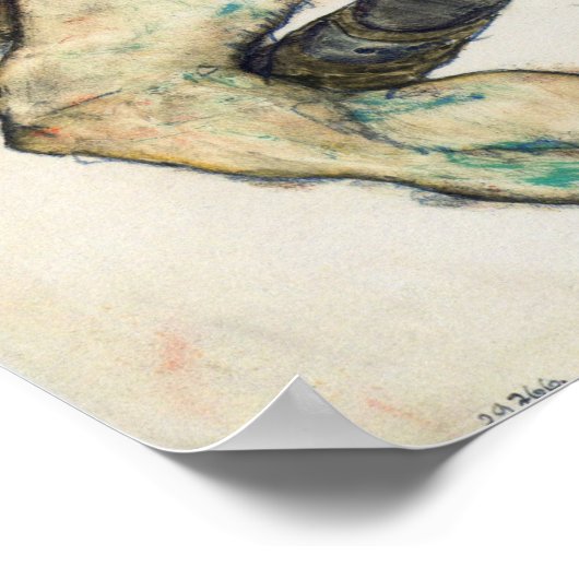 Schiele - Sitzgelegenes Paar 1915 Poster (Ecke)