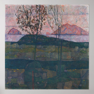 Schiele - Sonnenuntergang Poster