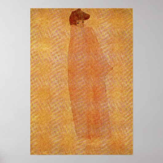 Schiele - Stehende Frau mit langer Frau Poster (Vorne)