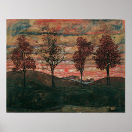 Schiele - Vier Baume Poster