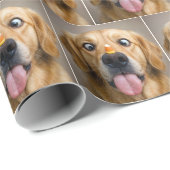 Schielender Golden Retriever mit Candycorn Geschenkpapier (Rolleneckpunkt)