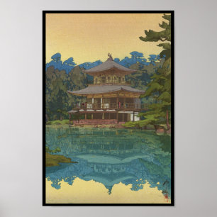 Schienbein Kinkakuji Tempel-Yoshidas Hiroshi hanga Poster