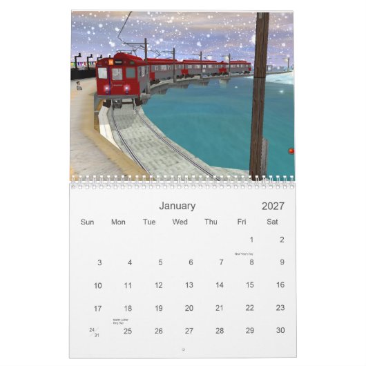 Schienen-Kalender der Metropole-Durchfahrt-2015 Kalender (Jan 2027)