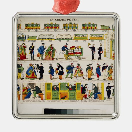 Schienen-Reise, c.1850 Silbernes Ornament (Vorne)