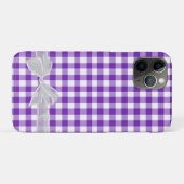 schierer Bogen auf lila und weißem Gingham Case-Mate iPhone Hülle (Rückseite (Horizontal))
