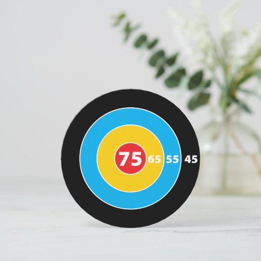 Schieß! Zieljäger 75. Geburtstag Einladung (Stehend Vorderseite)